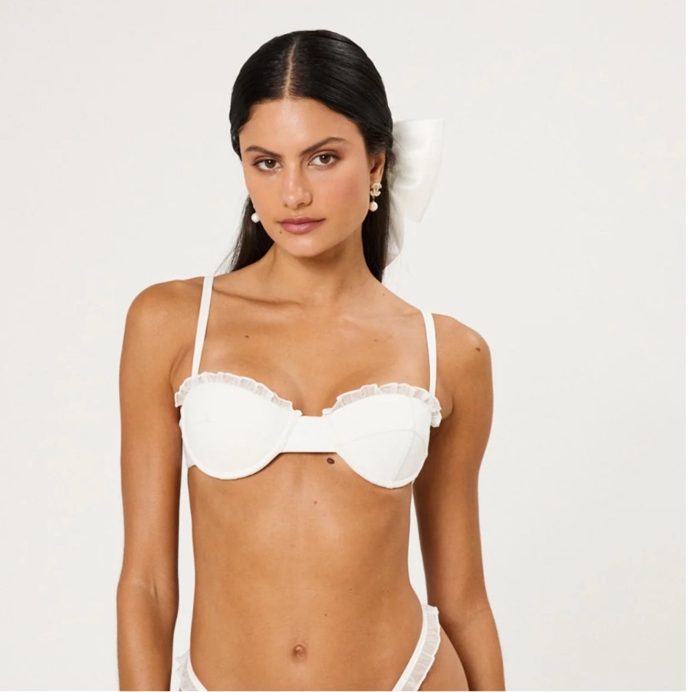 ALT Swim White Verity Bikini Top L NWT